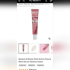 No7 Restore & Renew Face & Neck Multi Action Serum